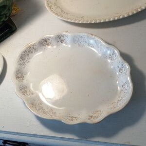 Vintage Homer Laughlin Hudson platter farmhouse shabby chic